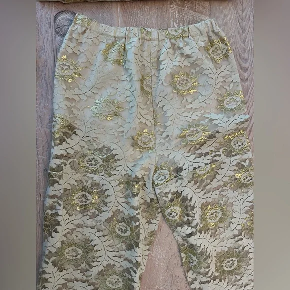 Gibbs-Louis 60s Vintage Gold Floral Lace Two-Piece Holiday Set - Picture 12 of 14